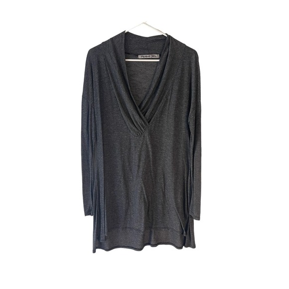 Michael Stars Women's One Size Grey Soft Long Sleeve Sheer Tunic Top‎ - Picture 1 of 9